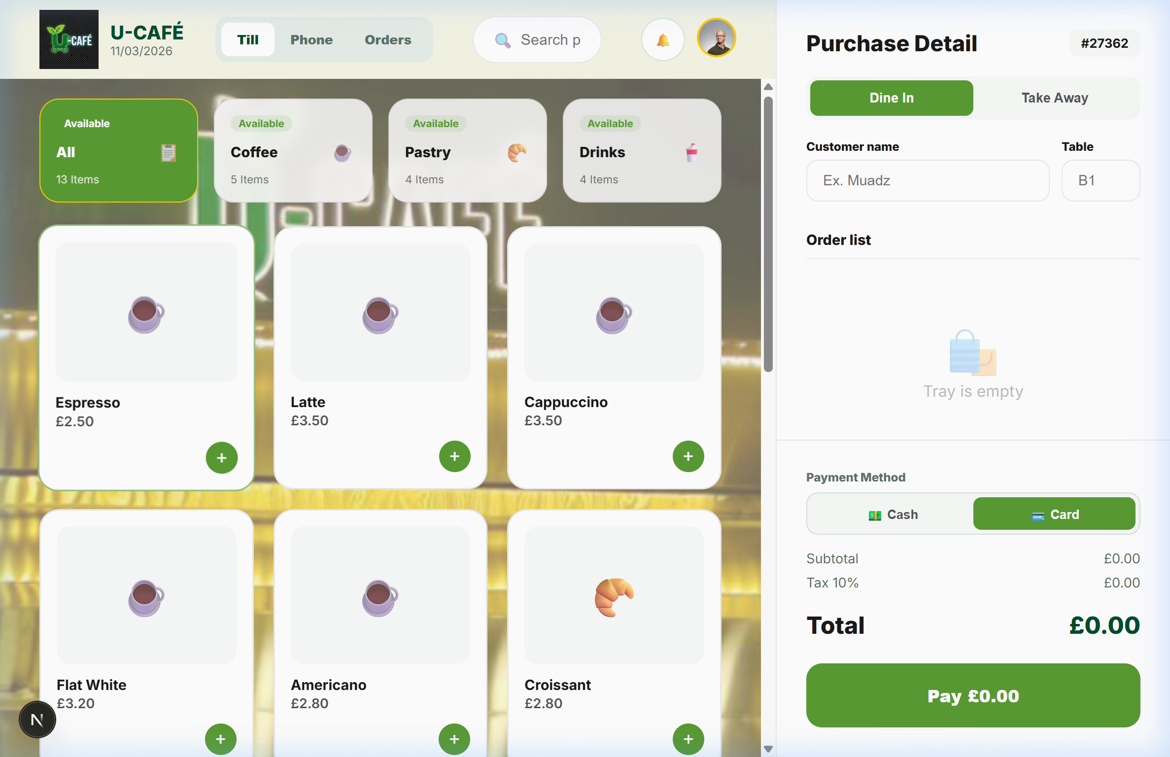 U-Café Till System