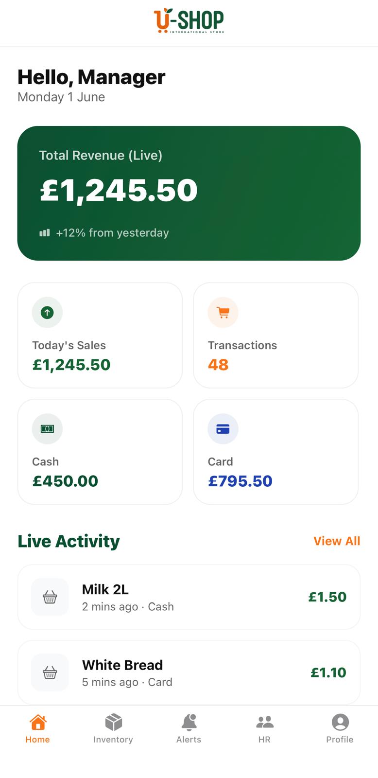 U-Shop HR Management feature
