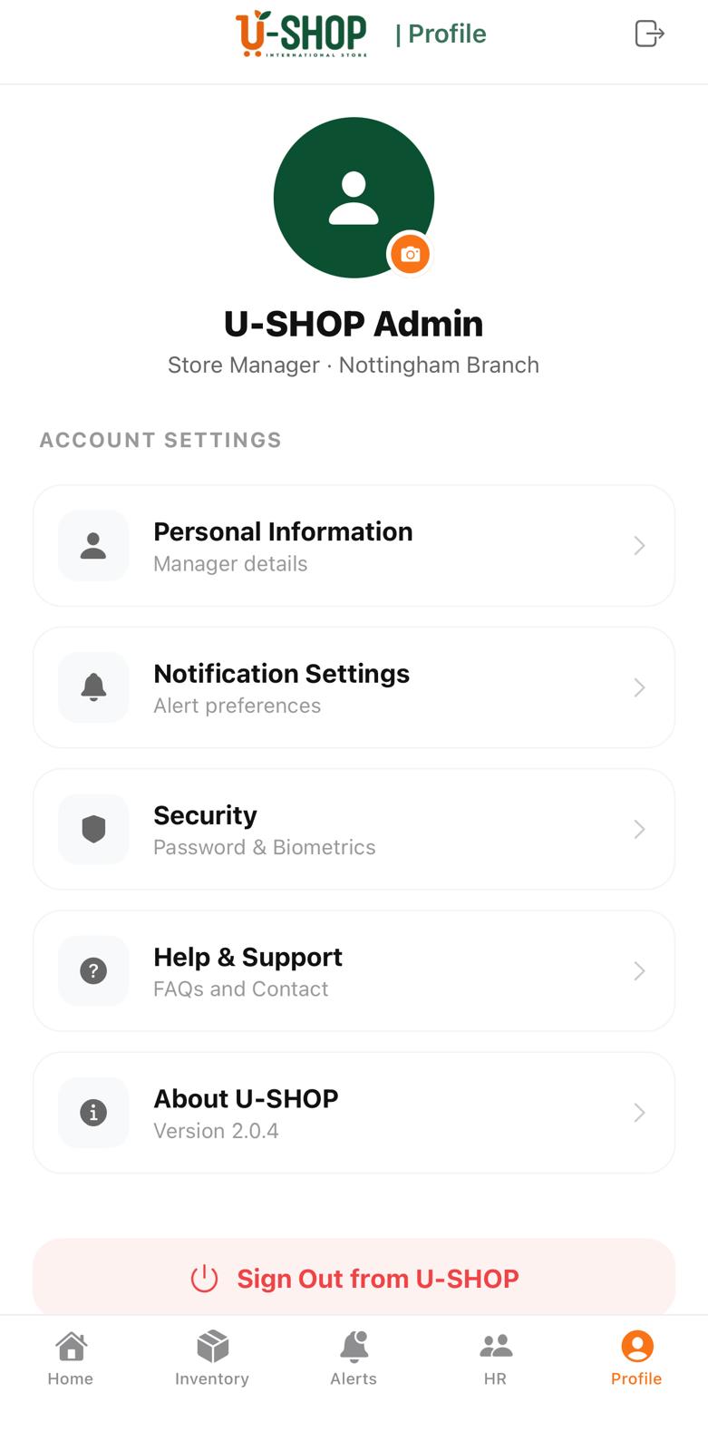 U-Shop HR Management screenshot 2